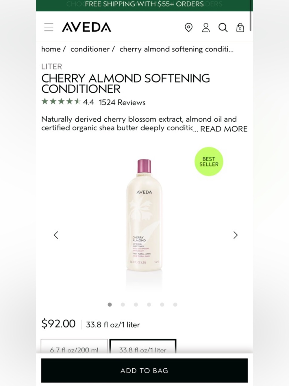 AVEDA CHERRY ALMOND SOFTENING CONDITIONER